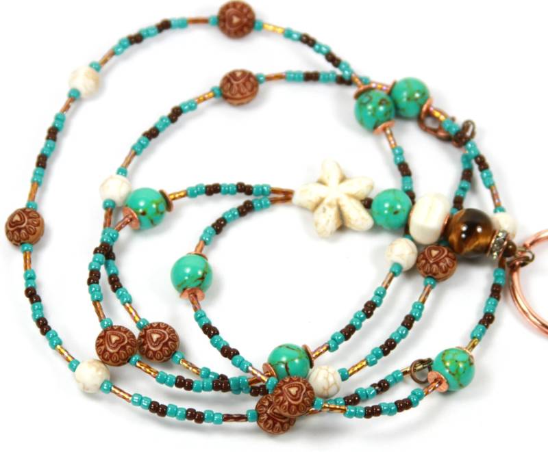 sterne-Fisch - Perlen Badge Holder, Beaded Lanyard, Schlüsselband Heart, Geschenk Für Sie von NineGemsInspirations