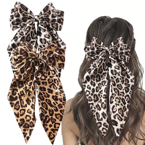 Ninejuize Glitzer-Haarschleifen für Damen, Pailletten-Haarschleifen, Haarspangen, Haarspangen, langer Schwanz, 2 Stück Ninejuize Glitzer-Haarschleifen für Damen, Pailletten-Haarschleifen, Haarspangen, Haarspangen, langer Schwanz, 2 Stück von Ninejuize