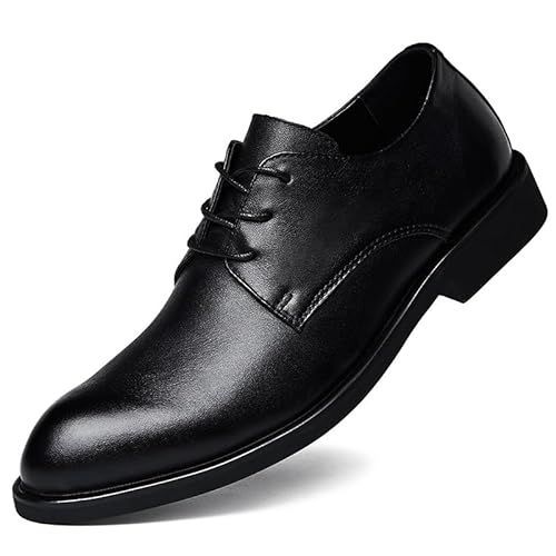 Ninepointninetynine Formale Herren-Schuhe for Schnüren, Spitze Zehenpartie, Leder, einfarbig, Derby-Schuhe, rutschfest, rutschfest, Business-Schuhe(Color:Schwarz,Size:40 EU) von Ninepointninetynine