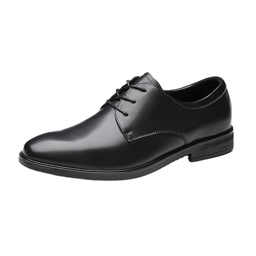 Ninepointninetynine Oxford Shoes for Men Lace Up Round Toe Vegan Leather Solid Color Derby Shoes Anti-Slip Non Slip Rubber Sole Low Top Wedding(Color:Schwarz,Size:39 EU) von Ninepointninetynine