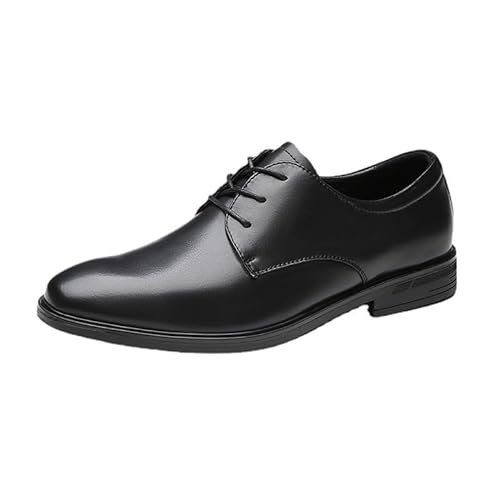 Ninepointninetynine Oxford Shoes for Men Lace Up Round Toe Vegan Leather Solid Color Derby Shoes Anti-Slip Non Slip Rubber Sole Low Top Wedding(Color:Schwarz,Size:40 EU) von Ninepointninetynine