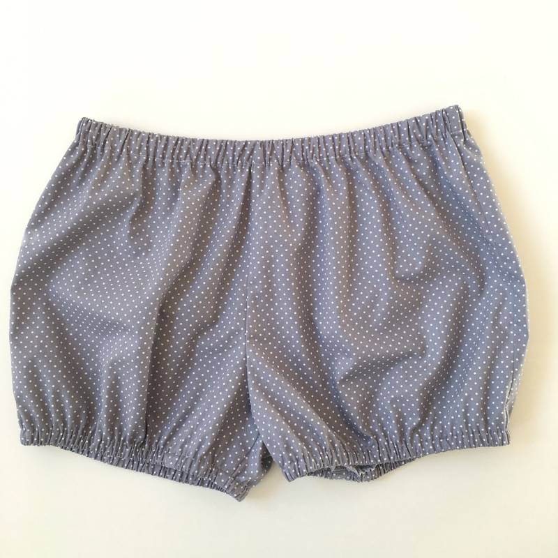 Yogashorts Hellgrau Mit Weissen Punkten-Iyengar Yoga-Bloomer-Shorts-100% Baumwolle von NinesYogaShorts