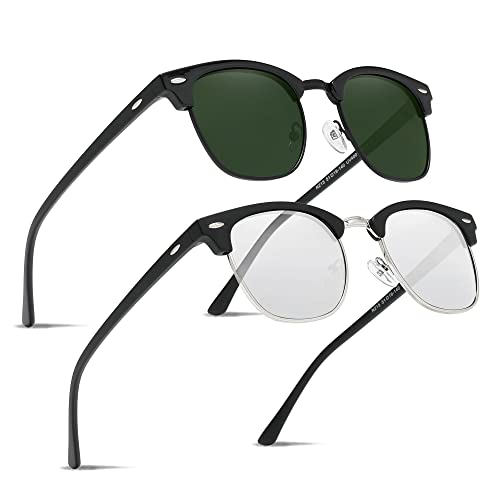 Ninesun verspiegelte halbrandlose polarisierte Sonnenbrille für Männer und Frauen Trendy Outdoor für Reisebrillen K129 (Schwarz G15/Silber Silber) von Ninesun