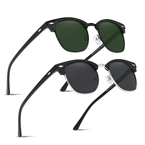 Ninesun verspiegelte halbrandlose polarisierte Sonnenbrille für Männer und Frauen Trendy Outdoor für Reisebrillen K129 (Schwarzes G15/Schwarzes Silber) von Ninesun