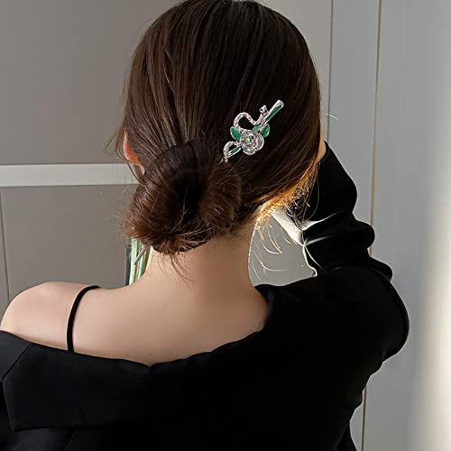 Einfache Blüten Geist Schlange Haare Sticks Mode Metall Haarnadeln Stick Brötchen Essstäbchen Haarschmuck Für Frauen Dutt von NingPower
