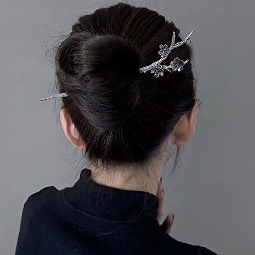 Vintage Pfirsichblüten Haarstäbchen Mode Metall Haarnadeln Stick Dutt Essstäbchen Haarschmuck Für Frauen Dutt von NingPower