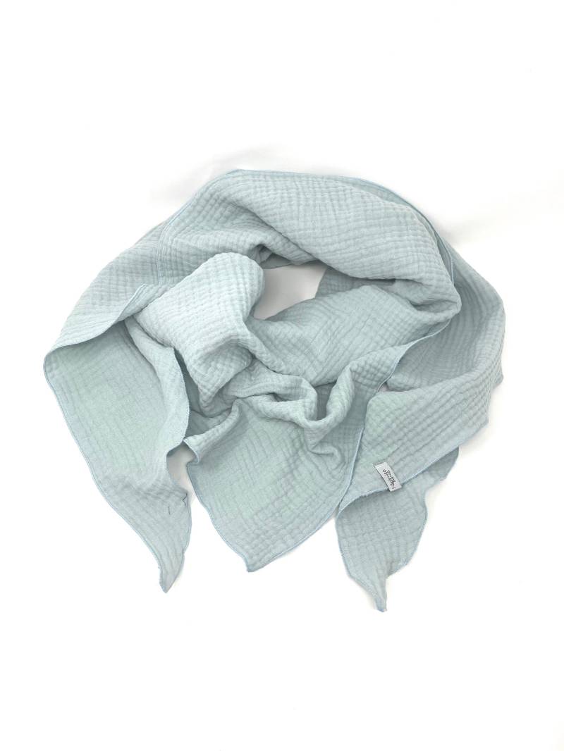 Musselinschal Aus Biobaumwolle Hellblau von Ninimito
