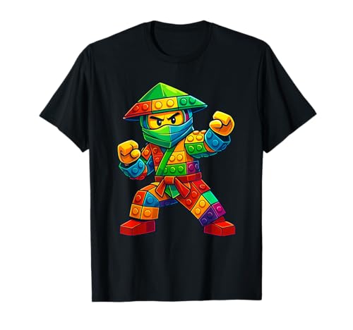 Master Builder Ninja Bausteine Ziegelbauer Spielzeug Kinder T-Shirt von Ninja Bricks Construction Block Collector Boys