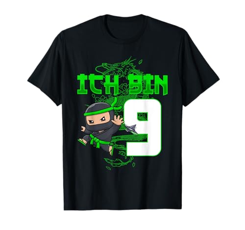 9. Geburtstag Ich bin 9 Jahre alt Ninja lustig Junge Kind T-Shirt 9. Geburtstag Ich bin 9 Jahre alt Ninja lustig Junge Kind T-Shirt von Ninja Geburtstag Party Kinder Junge Deko Geschenke