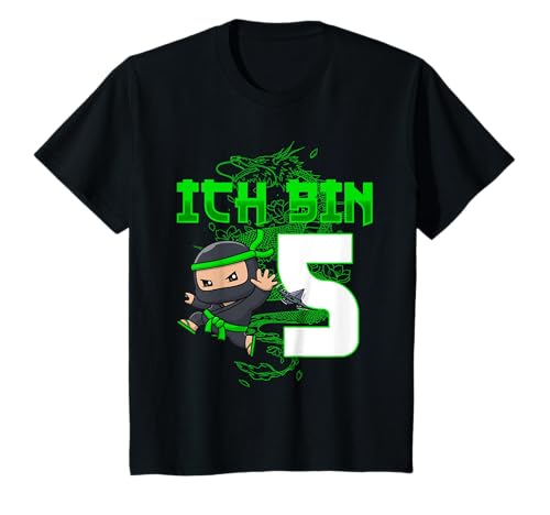 Kinder 5. Geburtstag Ich bin 5 Jahre alt Ninja lustig Junge Kind T-Shirt Kinder 5. Geburtstag Ich bin 5 Jahre alt Ninja lustig Junge Kind T-Shirt von Ninja Geburtstag Party Kinder Junge Deko Geschenke