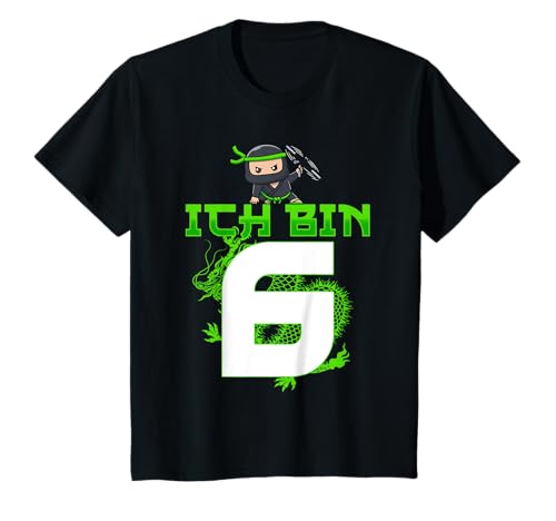 Kinder 6. Geburtstag Ich bin 6 Jahre alt Ninja lustig Junge Kind T-Shirt Kinder 6. Geburtstag Ich bin 6 Jahre alt Ninja lustig Junge Kind T-Shirt von Ninja Geburtstag Party Kinder Junge Deko Geschenke