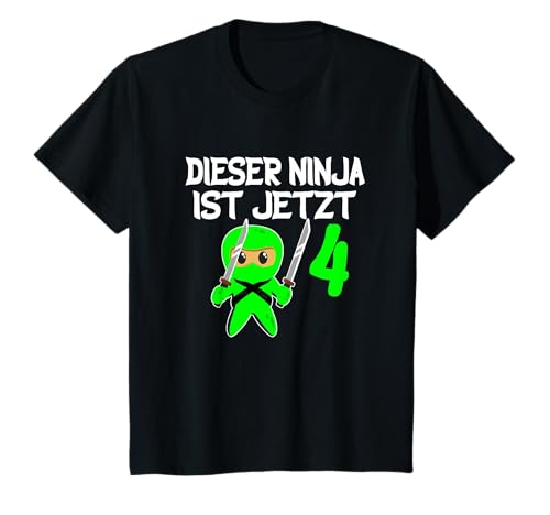 Ich bin jetzt 4 | Kinder 4 Jahre Geburtstag Ninja Junge T-Shirt Ich bin jetzt 4 | Kinder 4 Jahre Geburtstag Ninja Junge T-Shirt von Ninja Kindergeburtstags Deko 4