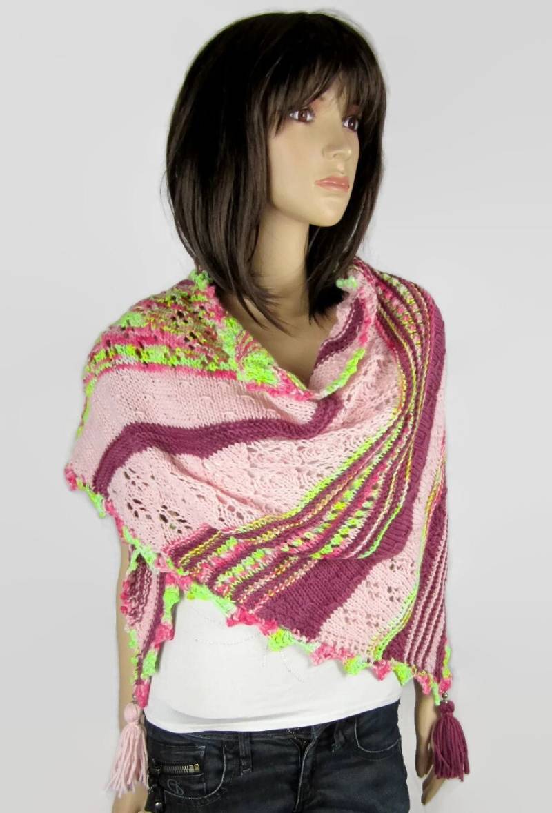 Schal Aus 100 % Weicher Wolle - Handgestrickt Geschenk Für Frau von NinounKnitwear