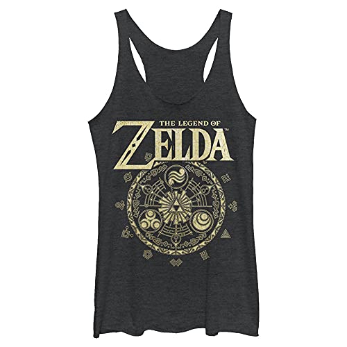 Nintendo Damen Zelda Cir T-Shirt, Schwarz meliert, Klein von Nintendo