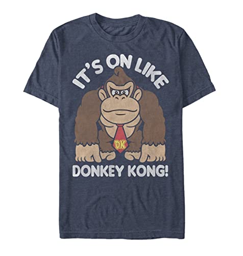 Nintendo Herren Faustpumpe T-Shirt, Navy Htr, L von Nintendo