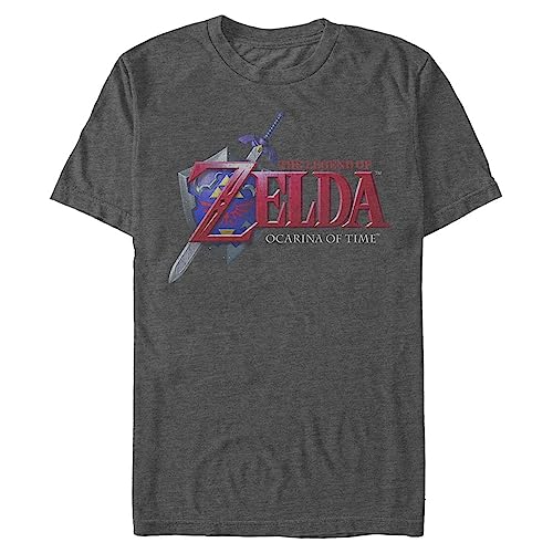 Nintendo Herren Hey Ocarina T-Shirt, Dunkelgrau meliert, 4X-Groß von Nintendo