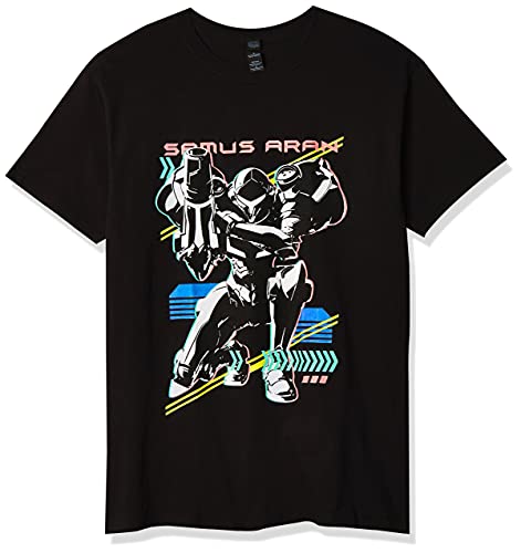 Nintendo Herren Metroid Graphic Tees Hemd, Schwarz // Samus Aran Neon, XX-Large von Nintendo