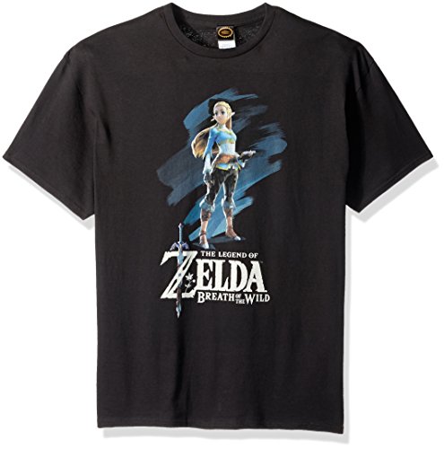 Nintendo Herren Breath of The Wild Zelda Paint T-Shirt, Schwarz, Mittel von Nintendo