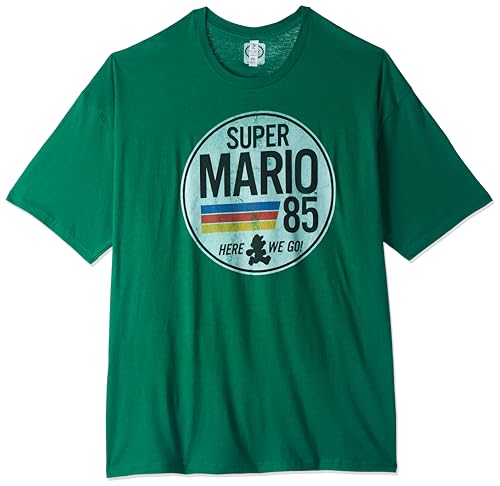 Nintendo Herren Super Mario 1985 Retro Circle T-Shirt, Kelly, grün, 3X-Groß von Nintendo