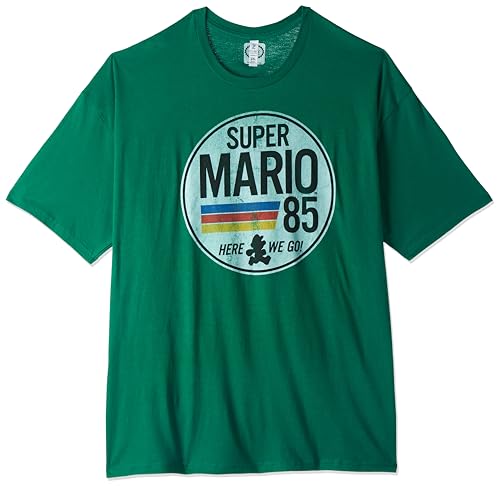 Nintendo Herren Super Mario 1985 Retro Circle T-Shirt, Kelly, grün, XX-Large von Nintendo