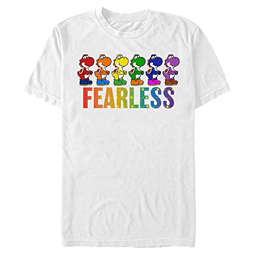 Nintendo Herren Yoshi Fearless T-Shirt, Weiß, 3XL von Nintendo