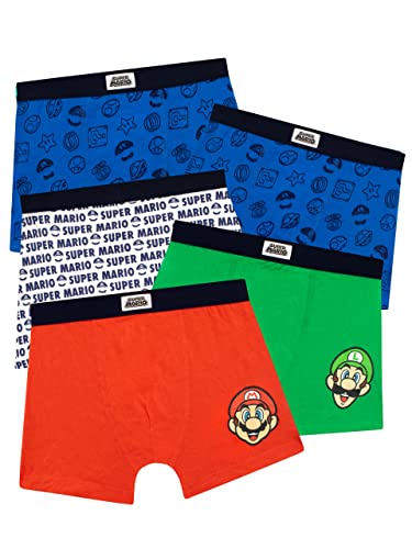 SUPER MARIO BROS Jungen Mario Briefs 5er Pack Unterwäsche für Kinder Mehrfarbig 134 von Super Mario