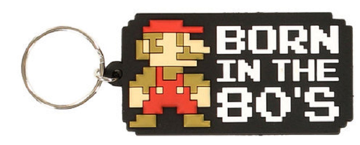 Nintendo Schlüsselanhänger Schlüsselanhänger Kinder Mini Super Mario Born in the 80´s 6 cm, Schlüsselanhänger Haustierschlüsselanhänger Geschenk Hund Frau Herren von Nintendo