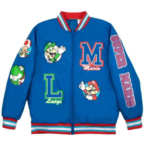 Nintendo Super Mario Bomber Jacket, Mario and Luigi Bowser Pfirsich Bomber Jacket, Bros. Blau, 5-6 von Nintendo
