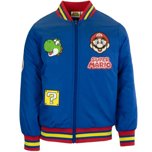 Nintendo Super Mario Bomberjacke, Mario und Luigi Bowser Pfirsich-Bomberjacke, Mario Blue, 5-6 von Nintendo