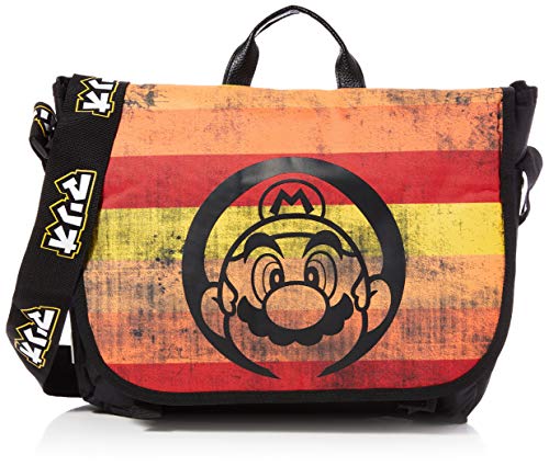 Nintendo Unisex-Erwachsene Distressed Retro Striped Messenger Bag, Mehrfarbig (Multicolour) von Nintendo