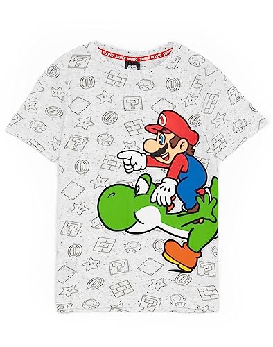 Nintendo Super Mario und Yoshi Boy's Kinder Grau Charakter T-Shirt Top 13-14 Jahre von Nintendo