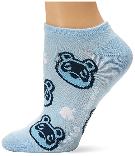 Nintendo Women's Animal Crossing 5 Pack No Show, Blue Grey Multi, Fits Sock Size 9-11 Fits Shoe Size 4-10.5 von Nintendo