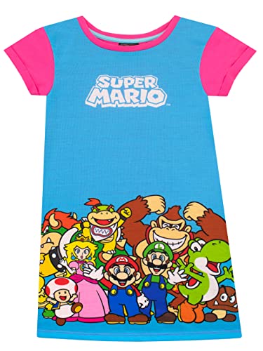 SUPER MARIO BROS Mädchen Spielen Nachthemden Luigi Yoshi und Prinzessin Peach Rosa und Blau 110 von Super Mario