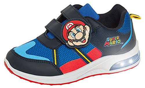 Super Mario Jungen Brothers leuchtende Turnschuhe Kinder Nintendo Blinklichter Sportschuhe, blau, 25 EU von Super Mario
