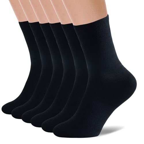 Niofind Bambus Socken Damen 6 Paar, Weich Antibakteriell und Atmungsaktiv, Bambussocken für Damen, Bambus Socken für Schweißfüße Schwarz und Bunt 35-42 von Niofind