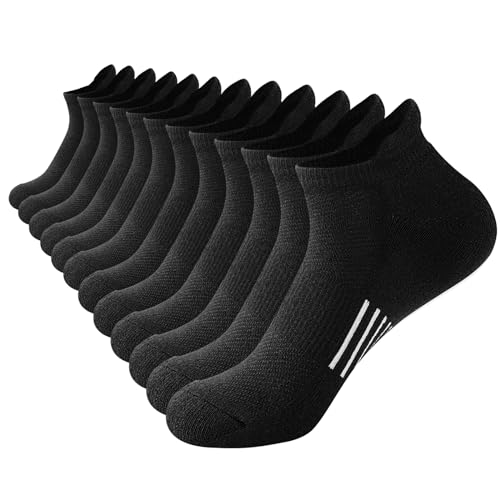 Niofind Sneaker Socken Damen 6 Paar Füßlinge Baumwolle Sportsocken Atmungsaktives Kurz Anti-Blasen Socken Damen Gepolsterte Laufsocken 35-38/39-42 von Niofind