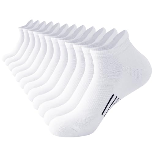 Niofind Sneaker Socken Damen 6 Paar Füßlinge Baumwolle Sportsocken Atmungsaktives Kurz Anti-Blasen Socken Damen Gepolsterte Laufsocken 35-38/39-42 von Niofind