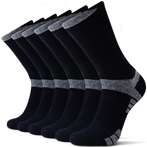 Niofind Socken Herren Damen 43-46 37-42, 6 Paar Baumwolle Sportsocken, Wandersocken, Arbeitssocken, Atmungsaktiv Tennissocken, Laufsocken, Elastische Sneaker Socken Herren mit Dicke Frotteesohle von Niofind