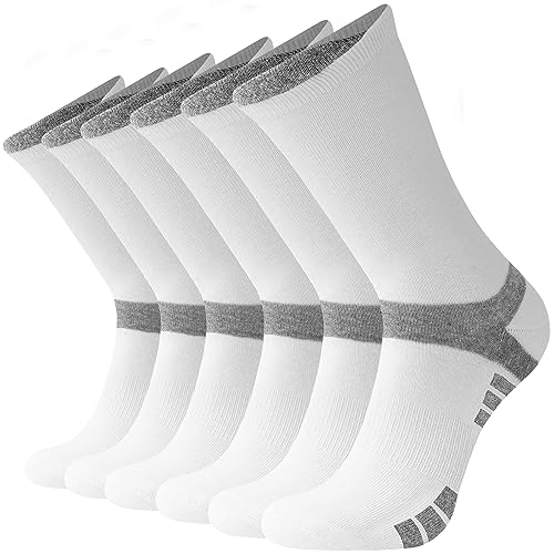 Niofind Socken Herren Damen 43-46 37-42, 6 Paar Baumwolle Sportsocken, Wandersocken, Arbeitssocken, Atmungsaktiv Tennissocken, Laufsocken, Elastische Sneaker Socken Herren mit Dicke Frotteesohle von Niofind