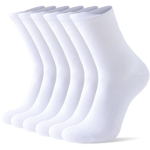 Niofind Socken Herren Damen 43-46 37-42, 6 Paar Baumwolle Sportsocken, Wandersocken, Arbeitssocken, Atmungsaktiv Tennissocken, Laufsocken, Elastische Sneaker Socken Herren mit Dicke Frotteesohle von Niofind