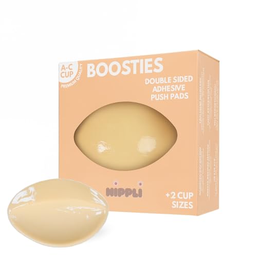 Nippli Boosties Push Up Klebe BH (Oval) – Doppelseitig klebende Brusteinsätze – Unsichtbare Nippelpads für doppeltes Volumen – Wiederverwendbare & schweißfeste BH Alternative von Nippli
