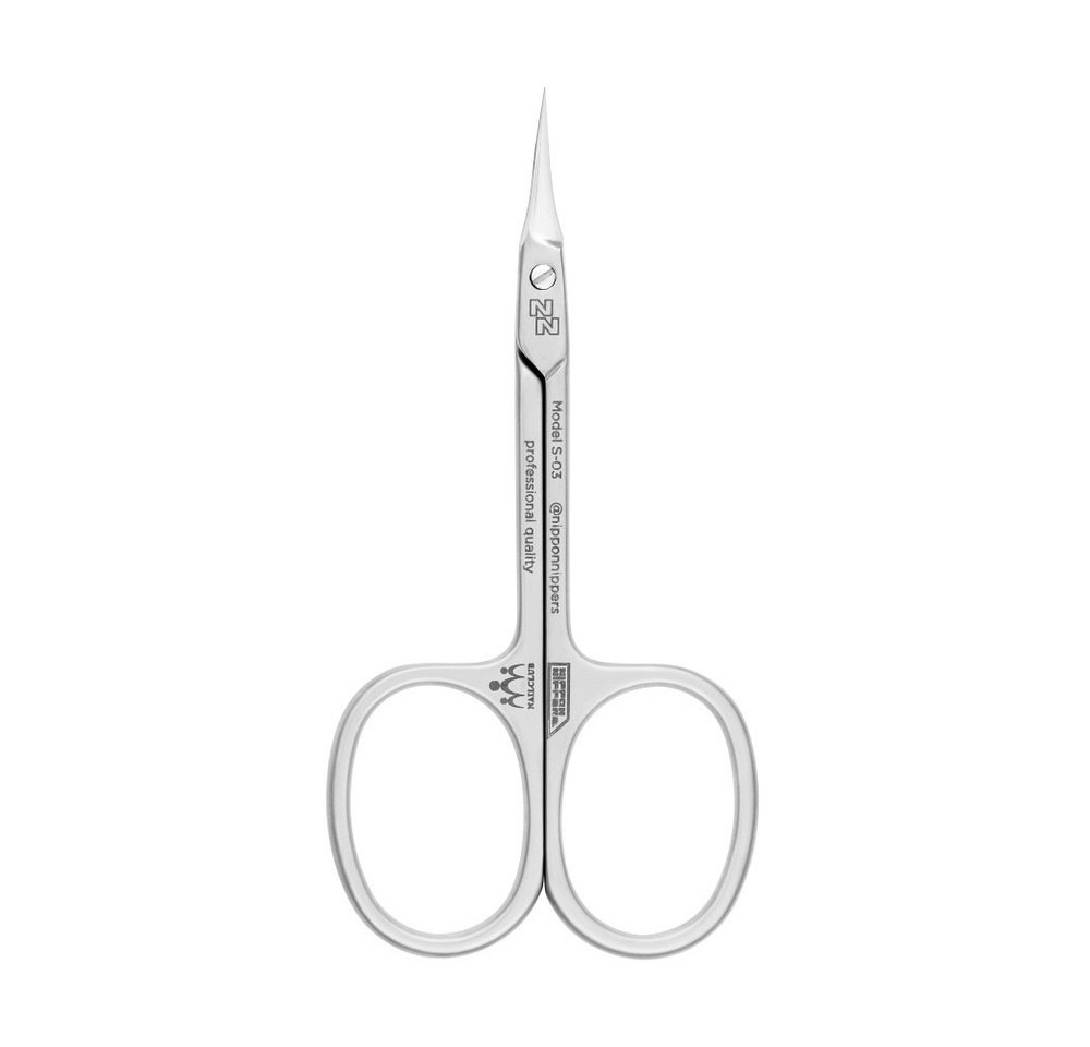 Nippon Nippers Nagelhautschieber S-03 Profi Nagelhautschere Länge 90 mm, ovale Ringe, matte Oberfläche, 1-tlg., Handgeschärft von Nippon Nippers