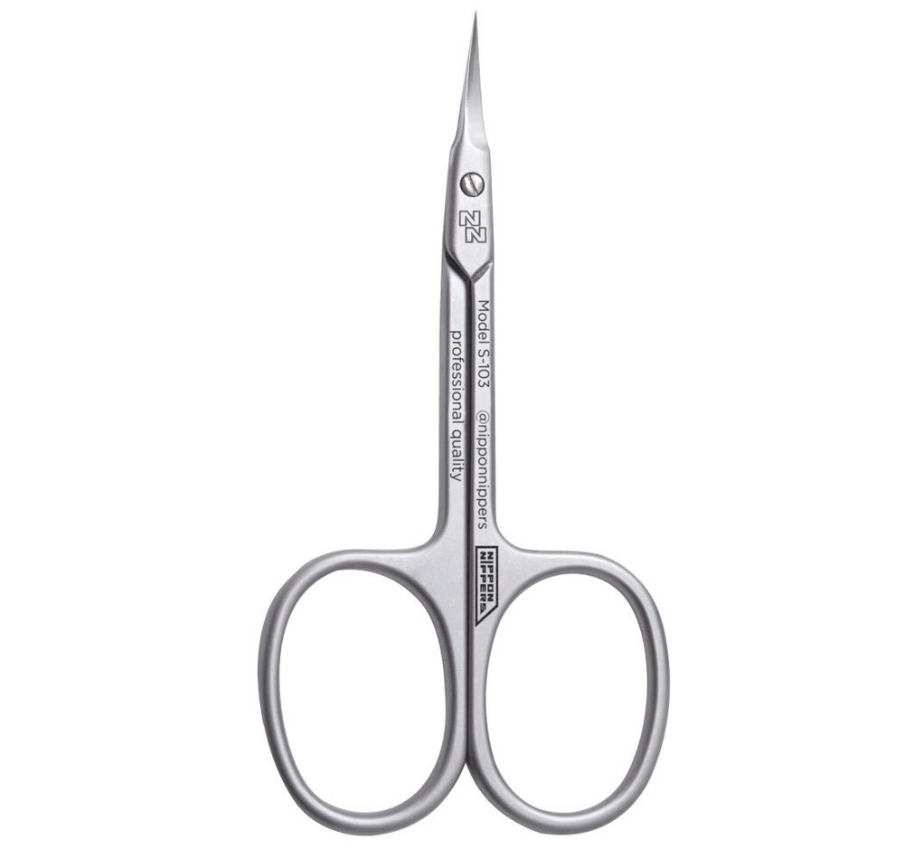 Nippon Nippers Nagelhautschieber S-103 Profi Nagelhautschere Länge 90 mm, ovale Ringe, matte Oberfläche, 1-tlg., Handgeschärft von Nippon Nippers