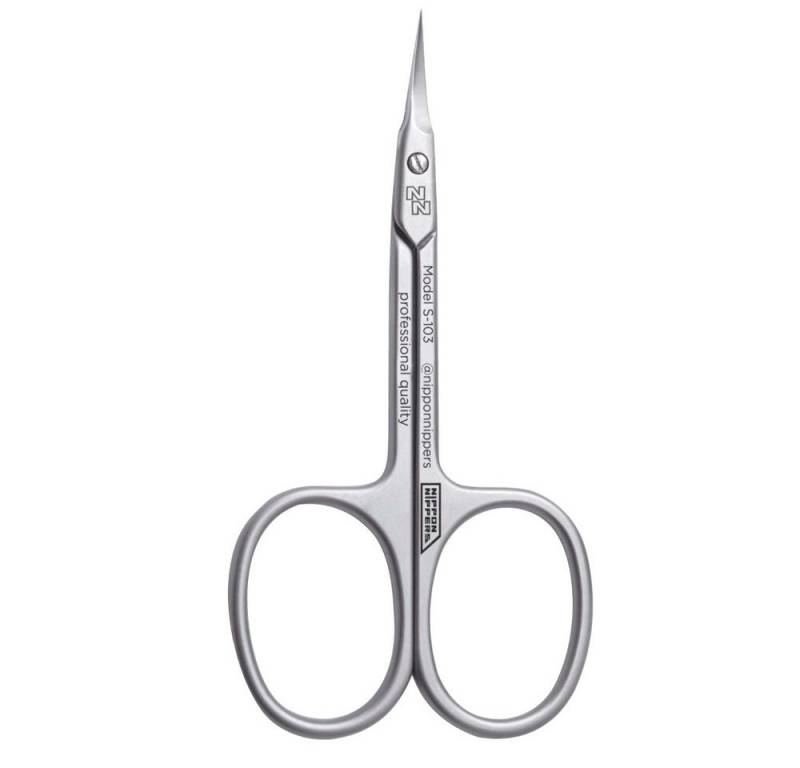 Nippon Nippers Nagelhautschieber S-103 Profi Nagelhautschere Länge 90 mm, ovale Ringe, matte Oberfläche, 1-tlg., Handgeschärft von Nippon Nippers