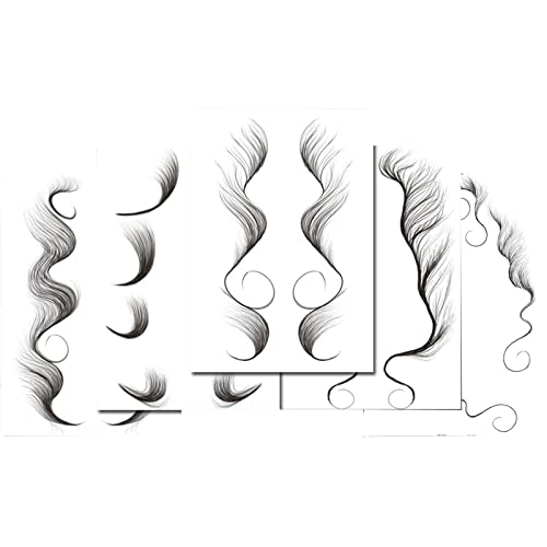 Nirbffo 5 Blätter Temporäre Tätowierungs aufkleber für Haarkante Glatte Wasserdichte schwarze Haarlinie Pony-Tätowierungs Aufkleber von Nirbffo