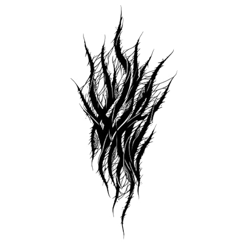 Nirbffo Tattoosticker Dunkel Tattoos Dauerhaft Totem Aufkleber Transferierbare Tattooaufkleber Schwarz 5 Blätter Große Größe 15x21CM Dunkelblau von Nirbffo