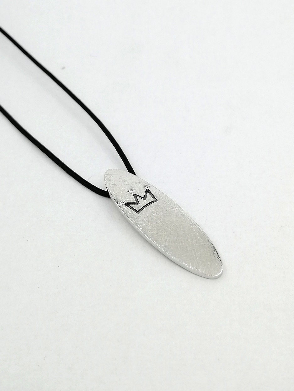 Silber Halskette Prinzessin Surfbrett Mit Zirkon Stein. Mädchen Surfen Auch.. Die Länge Der Schnur Kann Eingestellt Werden von Nirima