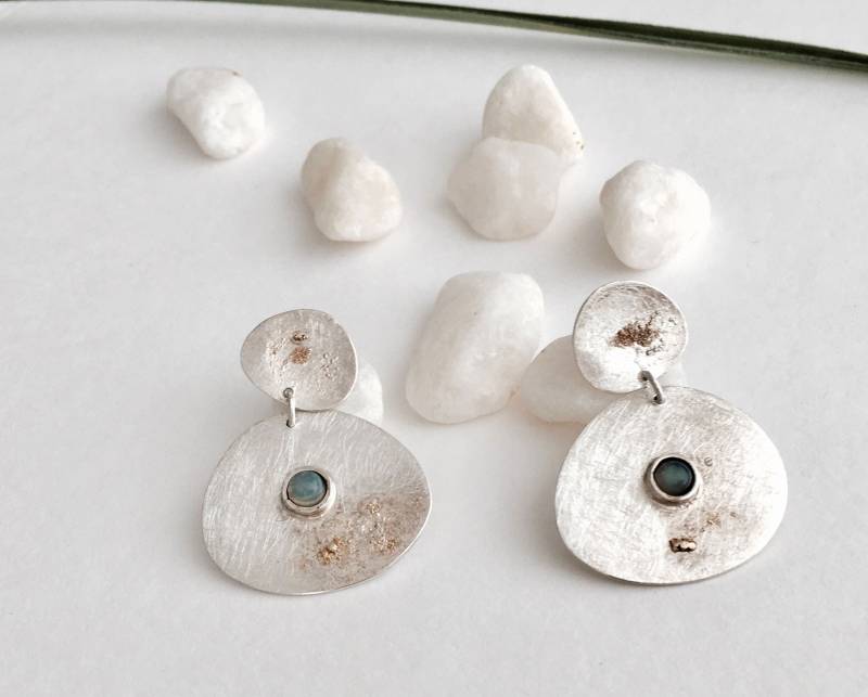 Silber Ohrringe Und Opal/San Valentin Geschenk /Pendientes Aus Gold Gold Stein, Edelsteine von NirkaPanoso