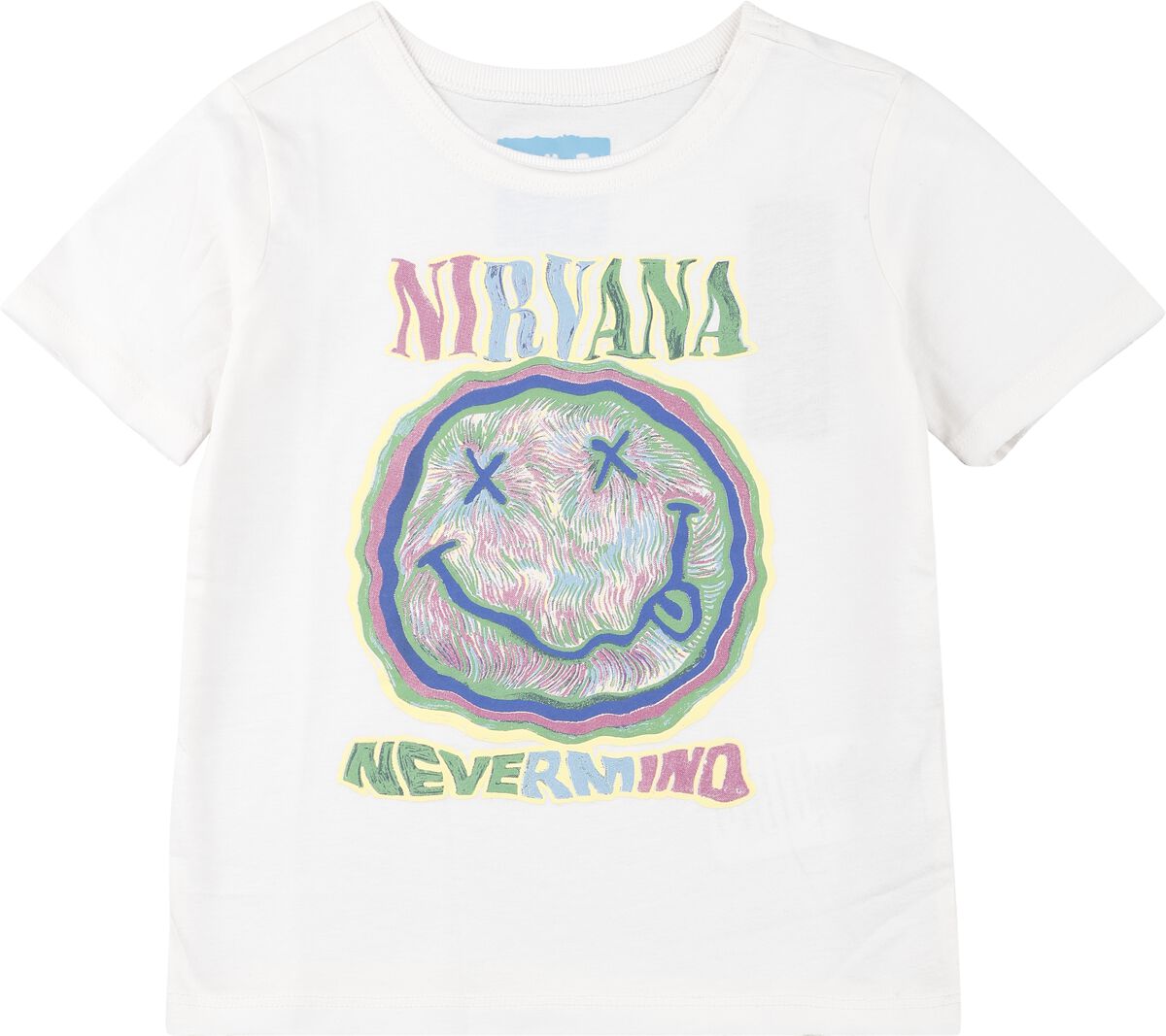 Nirvana Amplified Collection - Kids - Scribble Smiley T-Shirt altweiß in 116 von Nirvana