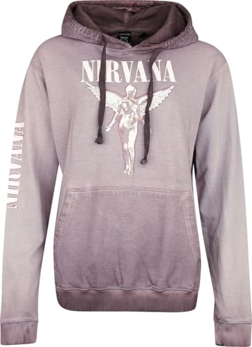 Nirvana Angel Frauen Kapuzenpullover Purple M 100% Baumwolle Band-Merch, Bands von Nirvana